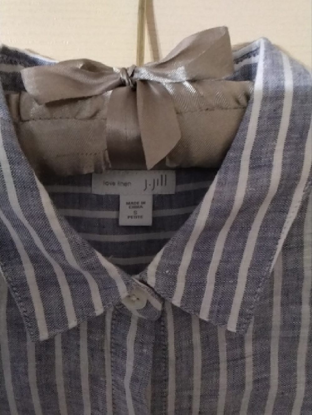 J. Jill Sleeveless Vertical Stripe Tunic - Light Blue & White - Picture 4 of 6